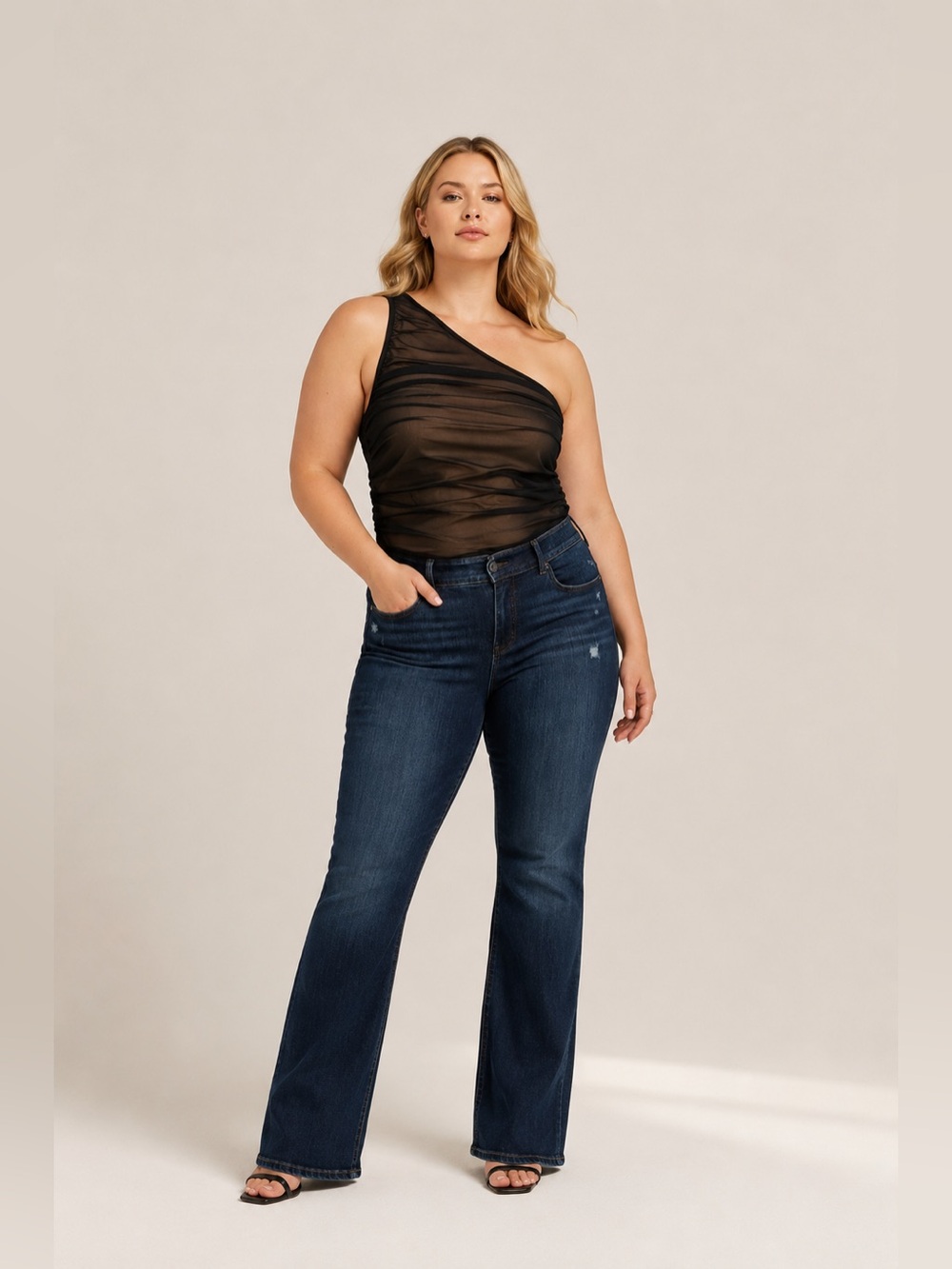 Torrid One Shoulder Mesh Top Sheer Night Out Plus Size NWT